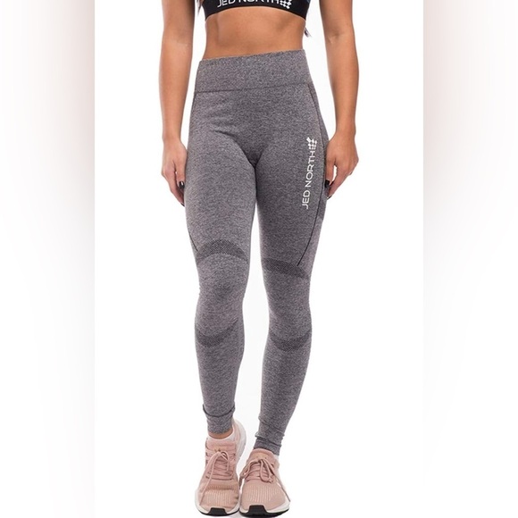 Jed North Pants - Jed North Gray Leggings with High-Rise Waistband